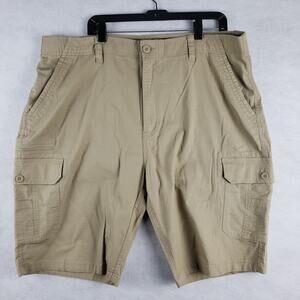 Wearfirst Men's 42 Cargo Pocket Rip Stop Shorts Beige‎ Outdoor Hiking Gorpcore